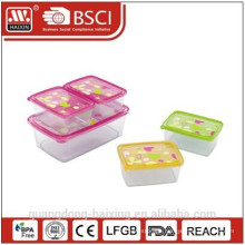 In mould printing rectangle Food Container set 5pcs